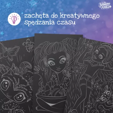 Kolorowanka wodna z pisakiem, farbkami i czarnymi kartkami S Nebulia