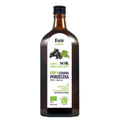 Fair Organic Sok 100% NFC Czarna porzeczka bezporednio toczony 500 ml Bio