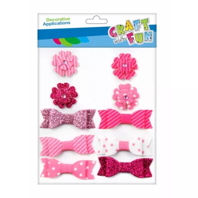 Craft with Fun Kokardki i kwiatuszki ozdobne samoprzylepne 10 szt.