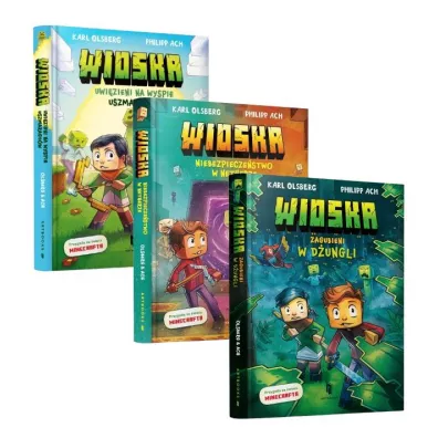 Pakiet Minecraft. Wioska. Tomy 1-3: Uwi�zieni na Wyspie Szmaragd�w, Niebezpiecze�stwo w Netherze, Zagubieni w d�ungli