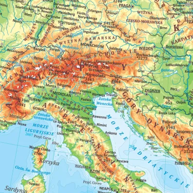 Podk�adka na biurko Europa polityczno-fizyczna 1:12 000 000 dwustronna