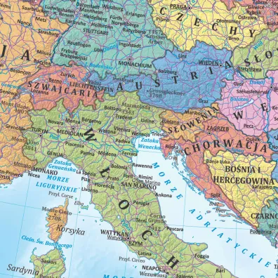 Podk�adka na biurko Europa polityczno-fizyczna 1:12 000 000 dwustronna