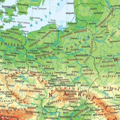 Podk�adka na biurko Europa polityczno-fizyczna 1:12 000 000 dwustronna