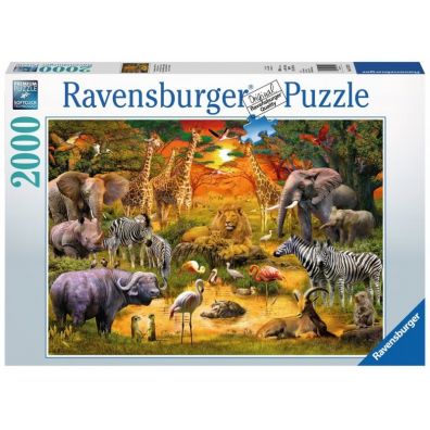 Puzzle 2000 el. Spotkanie dzikich zwierzt 167029 Ravensburger