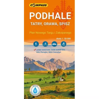 Podhale, Tatry, Orawa, Spisz mapa laminowana skala 1 : 50 000
