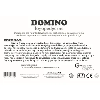 Domino logopedyczne  J-R,  R-L Abino