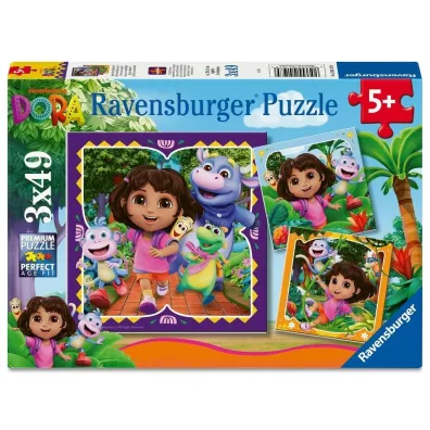 Puzzle dla dzieci 2D 3x49 el. Dora Ravensburger