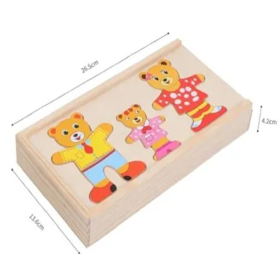 Puzzle drewno misie Merkpol