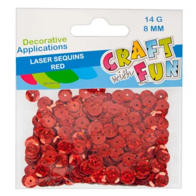 Craft with Fun Cekiny laser czerwone 8mm, 14g