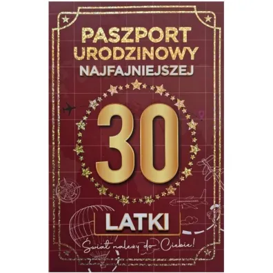 Yeku Karnet Urodziny 30 Nowy paszport damskie