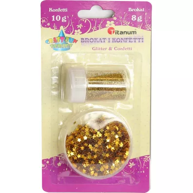Titanum Zestaw brokat + konfetti zoty