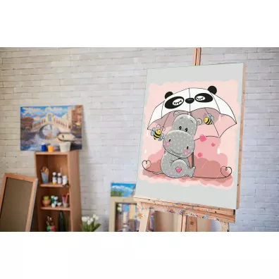 Twoje Hobby Malowanie po numerach - �liczny hipopotam 40x50cm