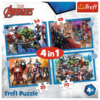 Puzzle 4w1 - Odwa�ni Avengersi (35+48+54+70 el.) Trefl