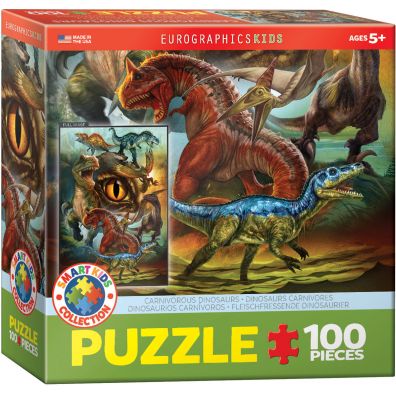 Puzzle 100 el. Smartkids Carnivorous Dinosaurs Eurographics