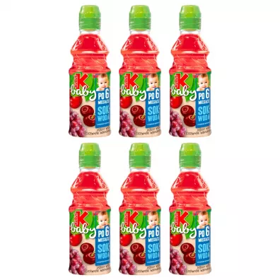Kubu Baby Sok i woda po 6 miesicu jabko-winia-czerwone-winogrono zgrzewka 6 x 300 ml