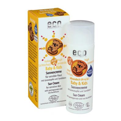Eco Cosmetics Krem na soce faktor 45 dla dzieci i niemowlt z owocem granatu i rokitnikiem 50 ml