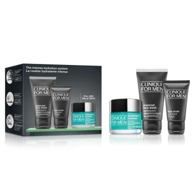Clinique Zestaw For Men Maximum Hydrator krem do twarzy + Face Scrub peeling do twarzy + Charcoal Face Wash �el do mycia twarzy 50 ml + 30 ml + 50 ml