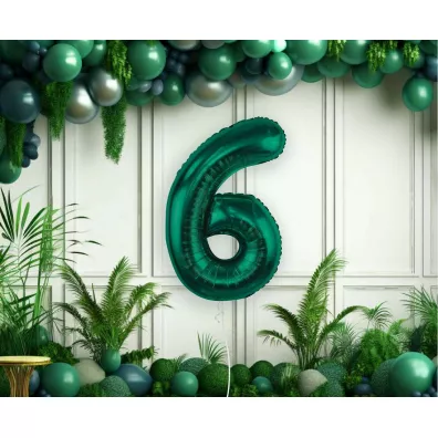 Godan Balon foliowy B&C cyfra 6 ziele� butelkowa 85cm
