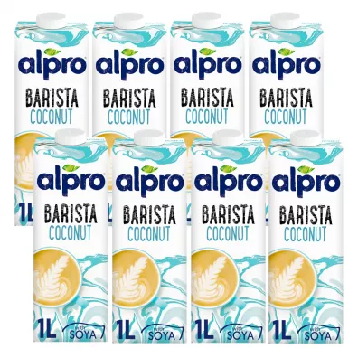 Alpro Barista do kawy -  Napj Kokosowy z dodatkiem soi i wapniem Zestaw 8 x 1000 ml