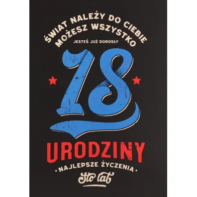 Karnet okazjonalny B6 z kopert� 18 Urodziny PAN DRAGON KB6-2005
