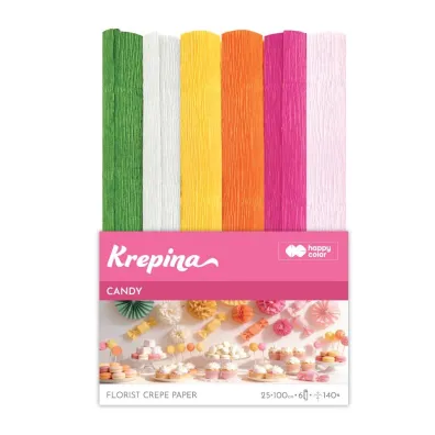 Happy Color Krepina marszczona 25x100cm Candy 6 kolor�w