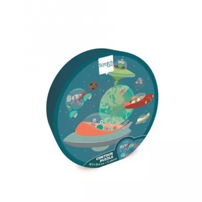 Puzzle konturowe 31 el. Kosmos Scratch