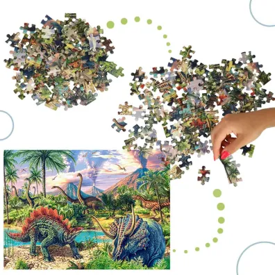 Puzzle 120 el. Dinozaury przy wulkanach Castorland