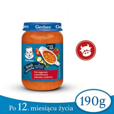 Gerber Sos wgierski z pomidorami papryk i cielcin dla dzieci po 12 miesicu 190 g