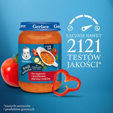 Gerber Sos wgierski z pomidorami papryk i cielcin dla dzieci po 12 miesicu 190 g
