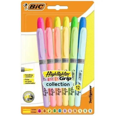 Zakre�lacz Grip Pastel mix 12 szt BIC