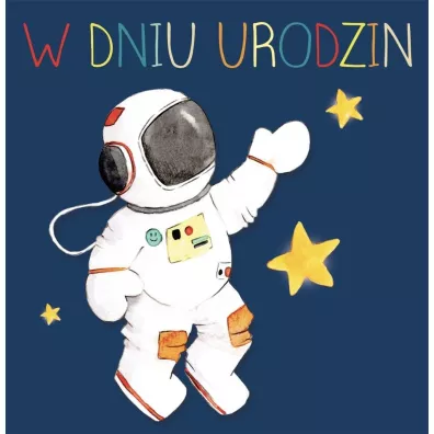 Clear Creations Karnet kwadrat CL4208_PO Urodziny Kosmonauta