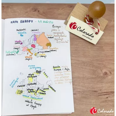 Stempel mapa Europy Colorado