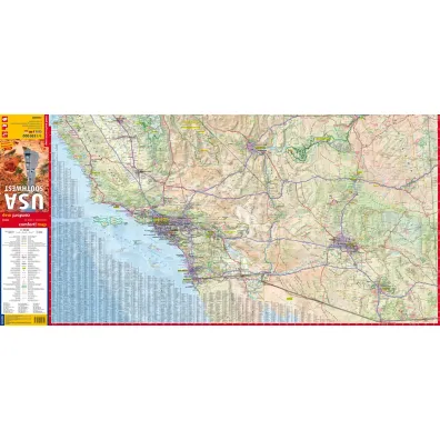 USA Southwest road and tourist map 1:1 350 000 laminat 2025