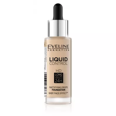 Eveline Cosmetics Liquid Control HD Long Lasting Formula 24H podk�ad do twarzy z dropperem 015 Light Vanilla 32 ml