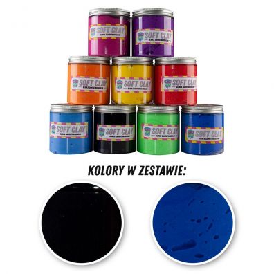 Glinka zestaw 4 - 2 kolory po 100g (niebieski/czarny) Slimebox