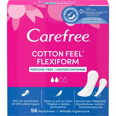 Carefree Cotton Feel Flexiform wkadki higieniczne nieperfumowane 56 szt.