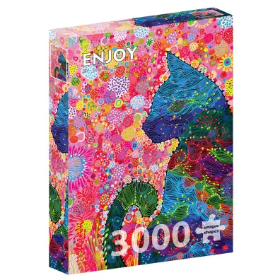 Puzzle 3000 Kolorowy kot Enjoy