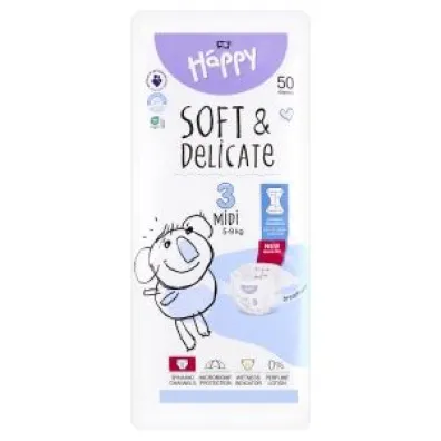 Bella Baby Happy Pieluszki jednorazowe 3 midi (5-9 kg) 50 szt.