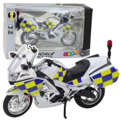 Motocykl policyjny ze wiatem i dwikiem 1:12 Leantoys