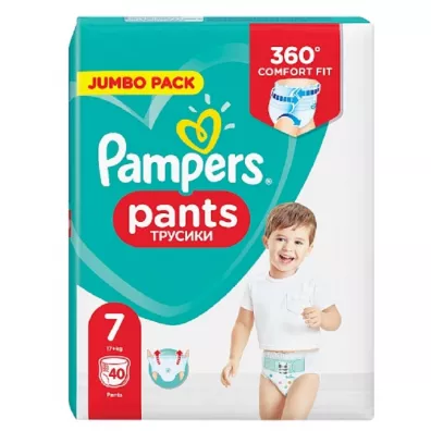 Pampers Pieluchomajtki XXL Large PANTS 7 (17+ kg) JUMBO PACK 40 szt.