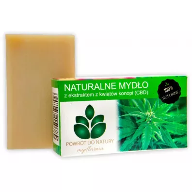 Mydlarnia Powr�t do Natury Ro�linne myd�o CBD z ekstraktem z kwiat�w i olejem z nasion konopii (100% naturalne) 100 g