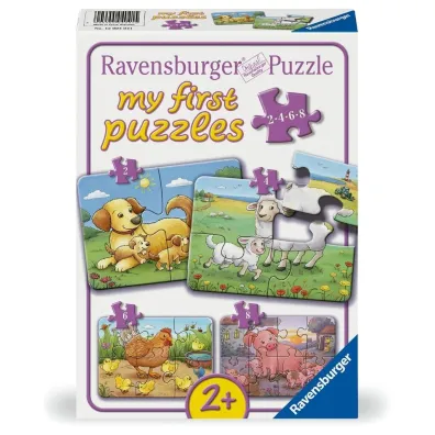 Puzzle dla dzieci Rodzina zwierz�t 2+4+6+8 el. Ravensburger