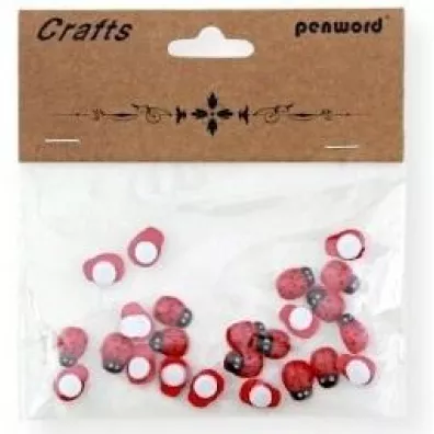 Penword Dekoracje drewniane biedronki 8x11 mm