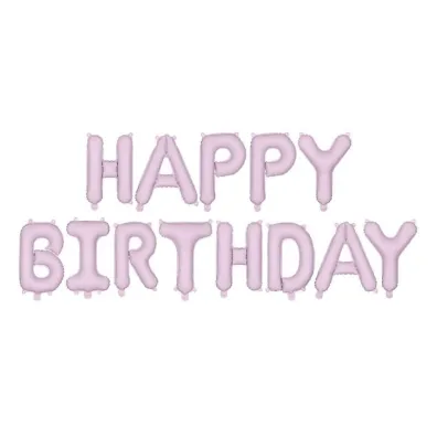 PartyDeco Balon foliowy Happy Birthday 340x35cm fiolet