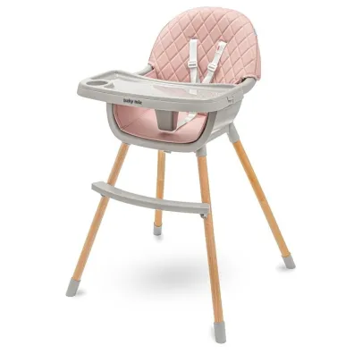 Baby Mix Krzese�ko do karmienia Freja wooden dusty pink