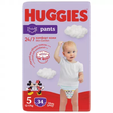 Huggies Pieluchomajtki Jumbo 5 Uni ND High PANTS (12-17 kg) 34 szt.