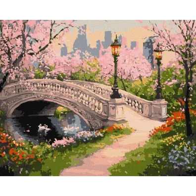 Ideyka Malowanie po numerach - Park wiosenny 30x40cm