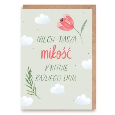 Cardie Kartka �lubna Kwiaty, eko koperta