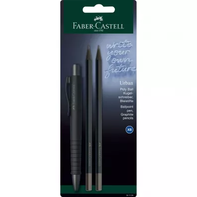 Faber-Castell D�ugopis Poly Ball Urban all black + 2 o��wki