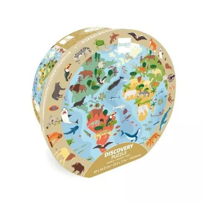 Puzzle 150 obserwacyjne Mapa wiata Scratch